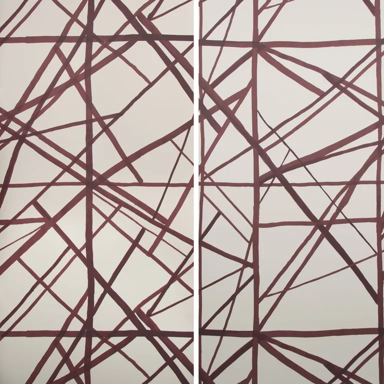 Lee Jofa Modern Channels Paper in Plum/Oatmeal (GWP-3302.911 NEW.0)