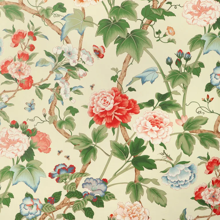 Lee Jofa Gardenia Paper in Red/Green (P2023128.319.0)