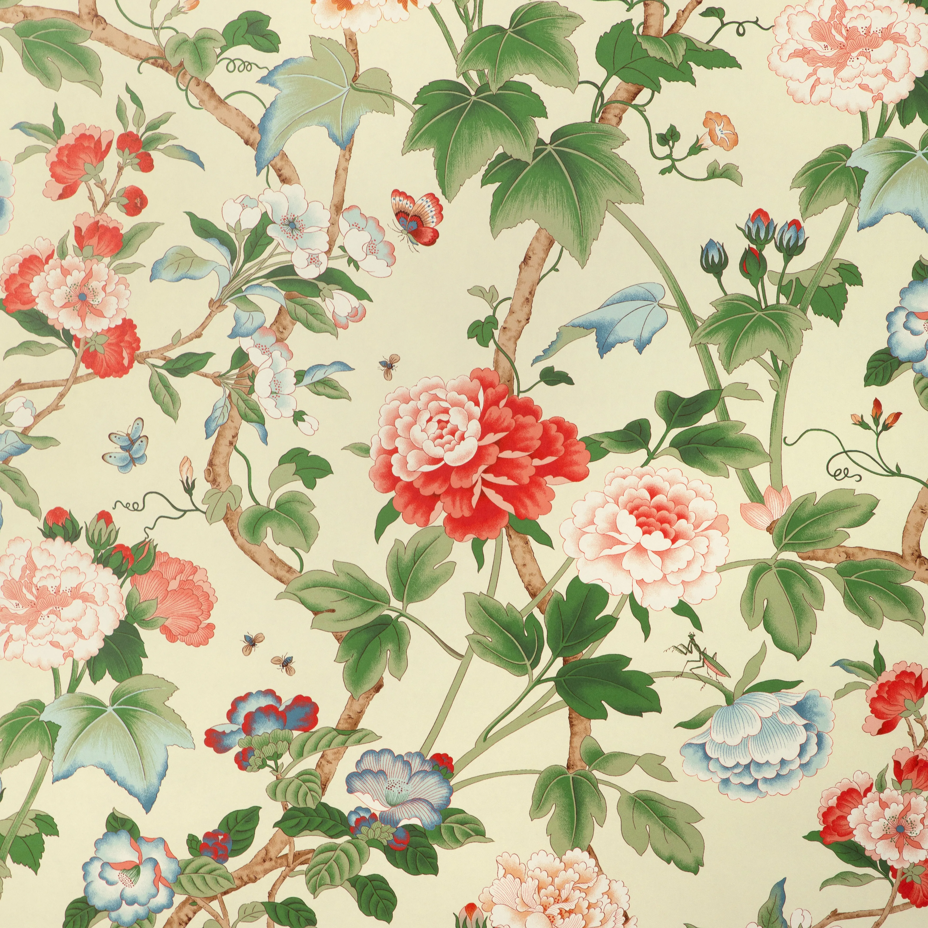 Lee Jofa Gardenia Paper in Red/Green (P2023128.319.0)