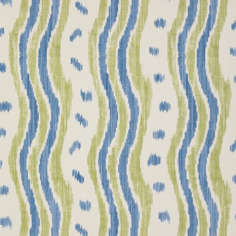 Lee Jofa Ikat Stripe in Blue/Lime (PBFC-3531.523.0)