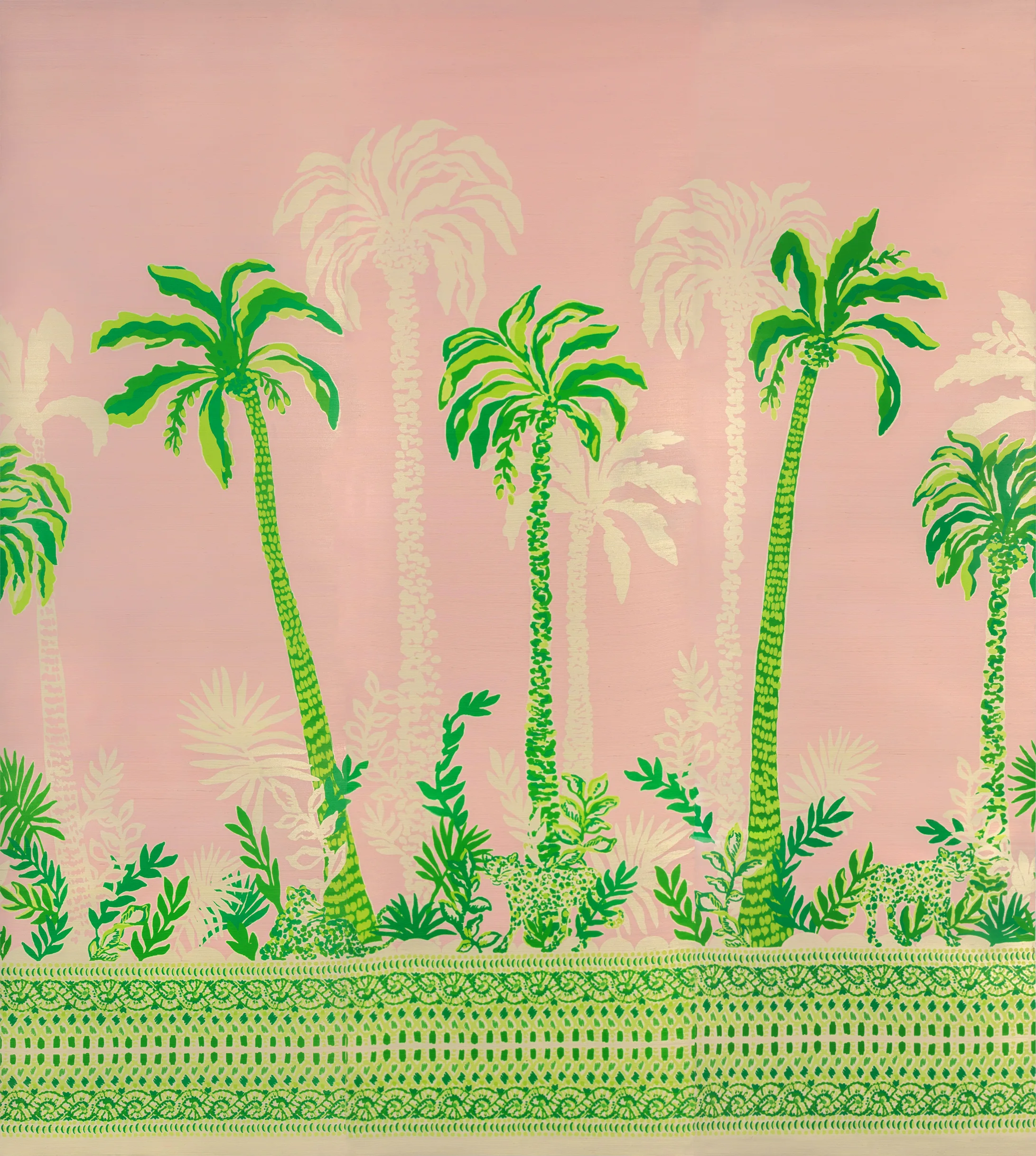 Lee Jofa Palms Way Mural Gc in Pink (P2025115.73.0)
