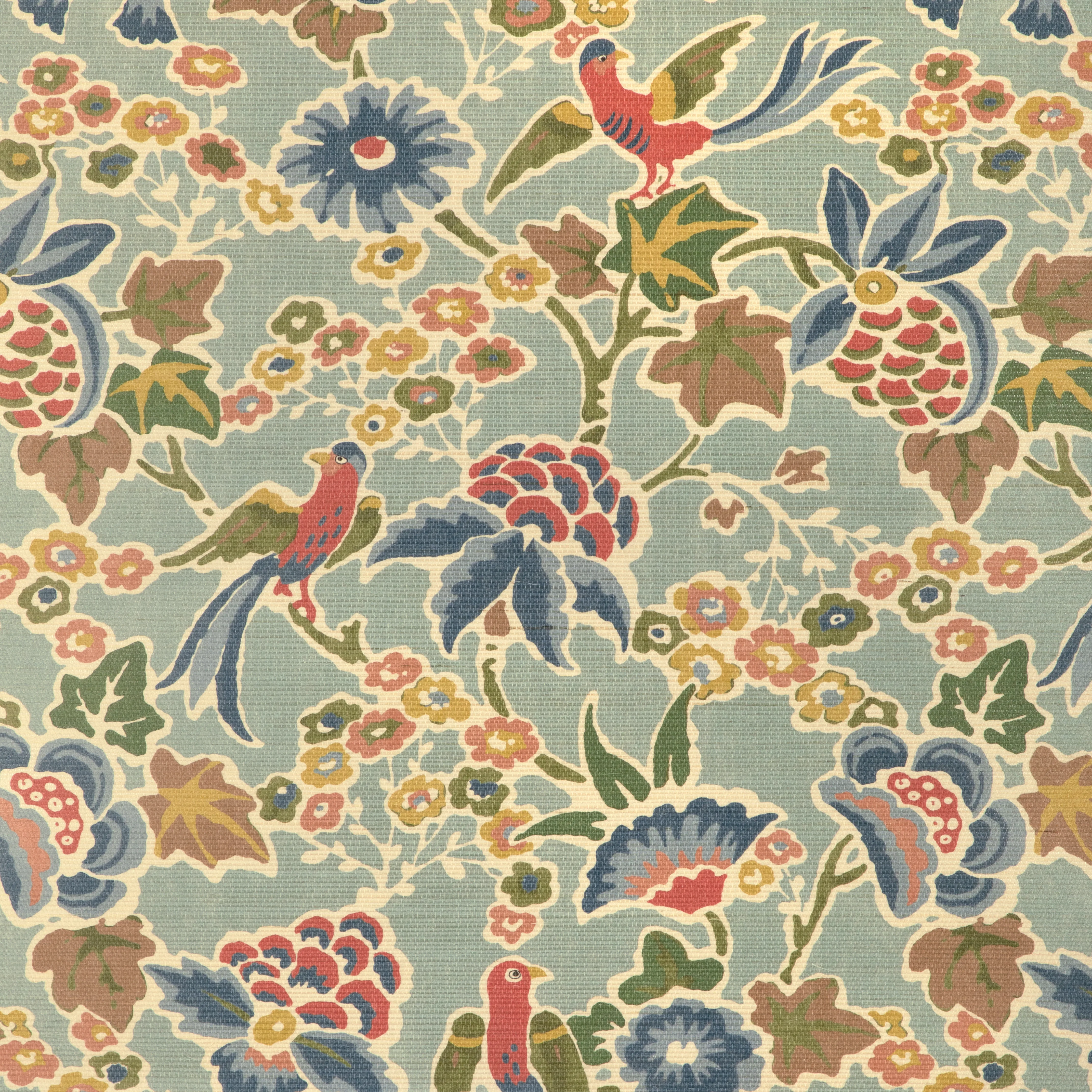 Lee Jofa Posy Paper in Aqua/Ivy (P2023127.353.0)