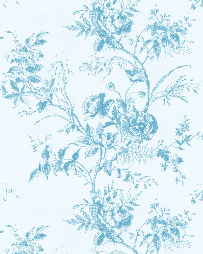 Lee Jofa Tea Rose Toile in Blue (P2026100.1115.0)