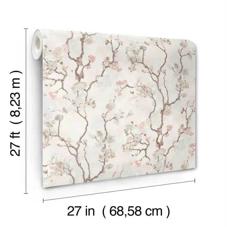Lemieux et Cie Avril Chinoiserie wallpaper, color Blush, SKU LM5414