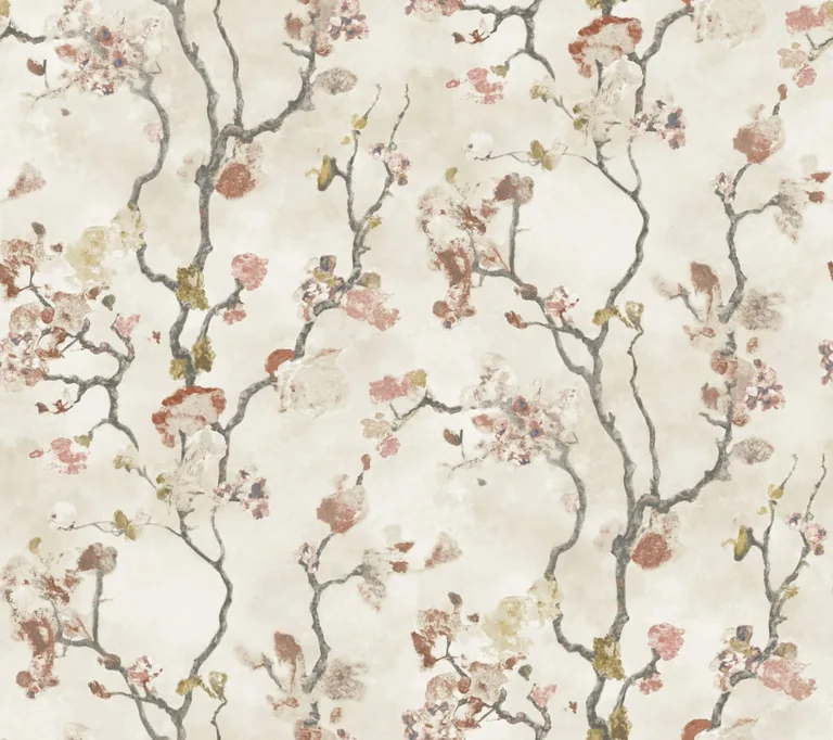 Lemieux et Cie Avril Chinoiserie wallpaper, color Coral, SKU LM5413