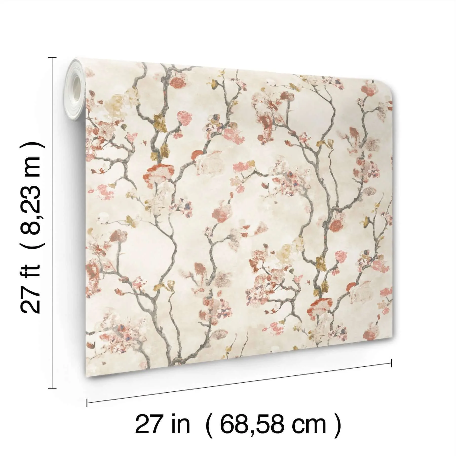 Lemieux et Cie Avril Chinoiserie - Coral Wallpaper | Buy Online Lemieux et Cie Avril Chinoiserie wallpaper, color Coral, SKU LM5413