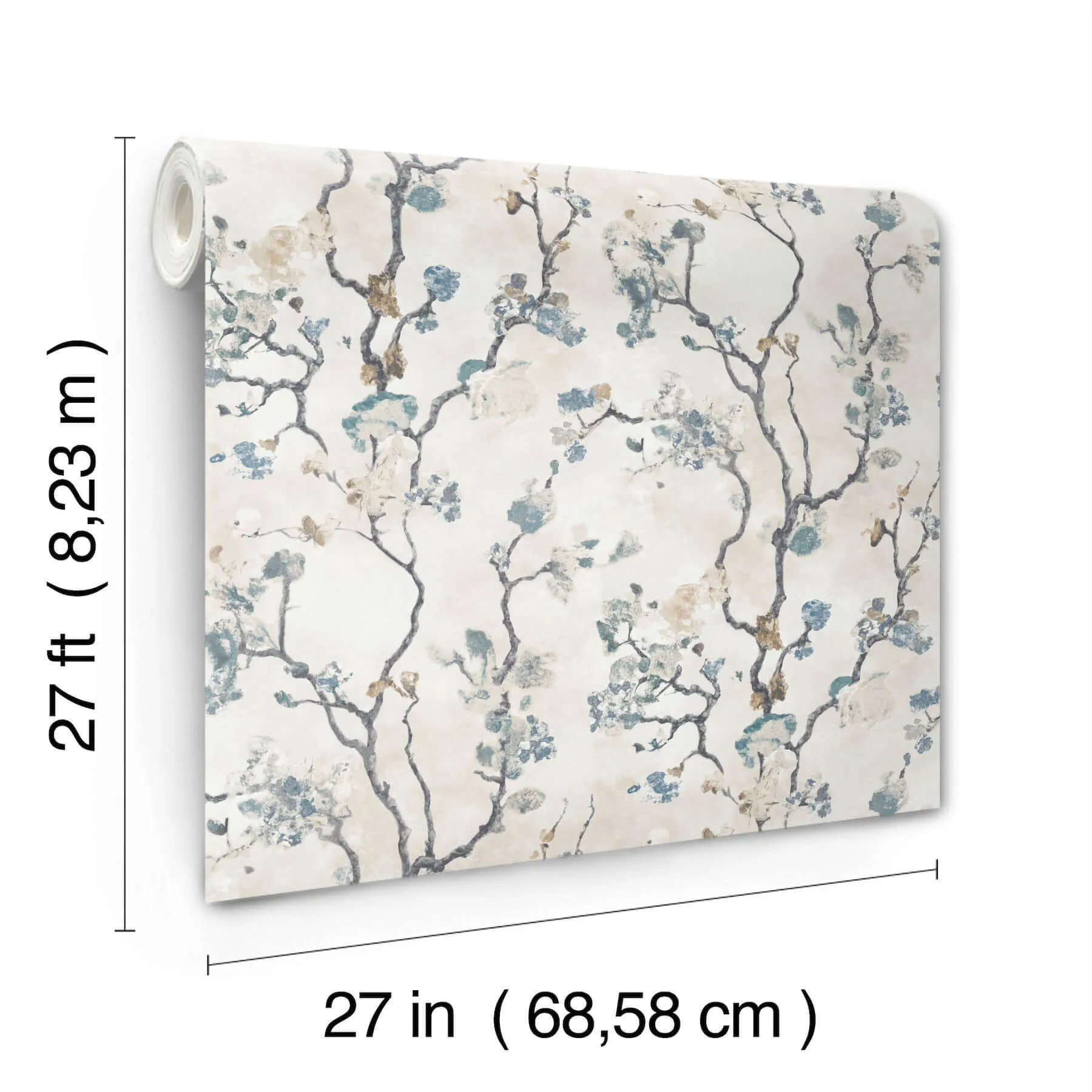 Lemieux et Cie Avril Chinoiserie wallpaper, color Peacock, SKU LM5412