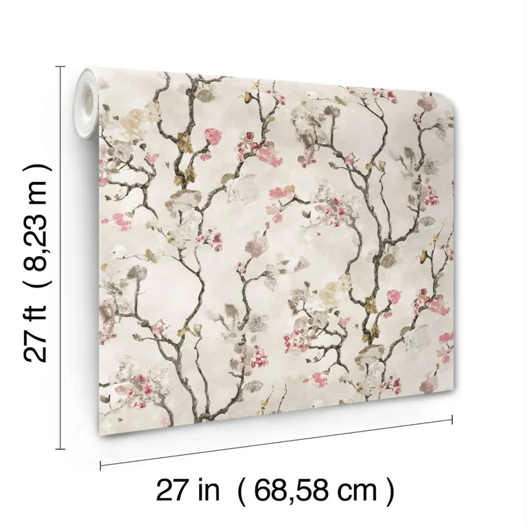Lemieux et Cie Avril Chinoiserie wallpaper, color Rose, SKU LM5411
