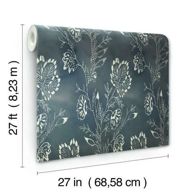 Lemieux et Cie Barbier - Blue Wallpaper | Buy Online Lemieux et Cie Barbier wallpaper, color Blue, SKU CH1426