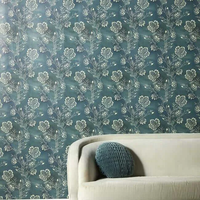 Lemieux et Cie Barbier - Blue Wallpaper | Buy Online Lemieux et Cie Barbier wallpaper, color Blue, SKU CH1426
