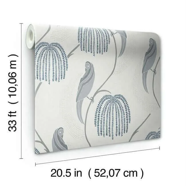 Lemieux et Cie Blaise wallpaper, color Blue & Grey, SKU CH1435