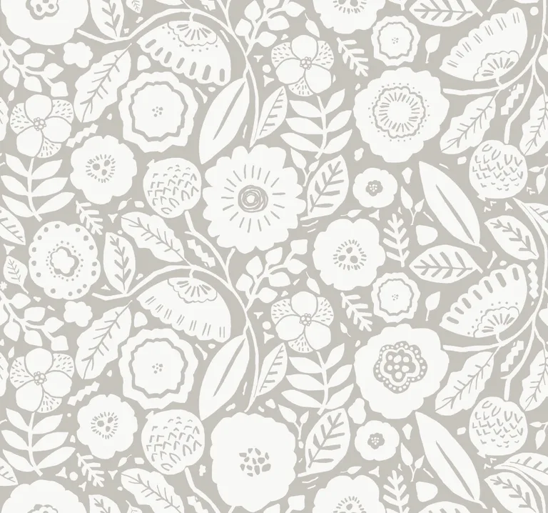 Lemieux et Cie Camille Blossom wallpaper, color Grey, SKU LM5393