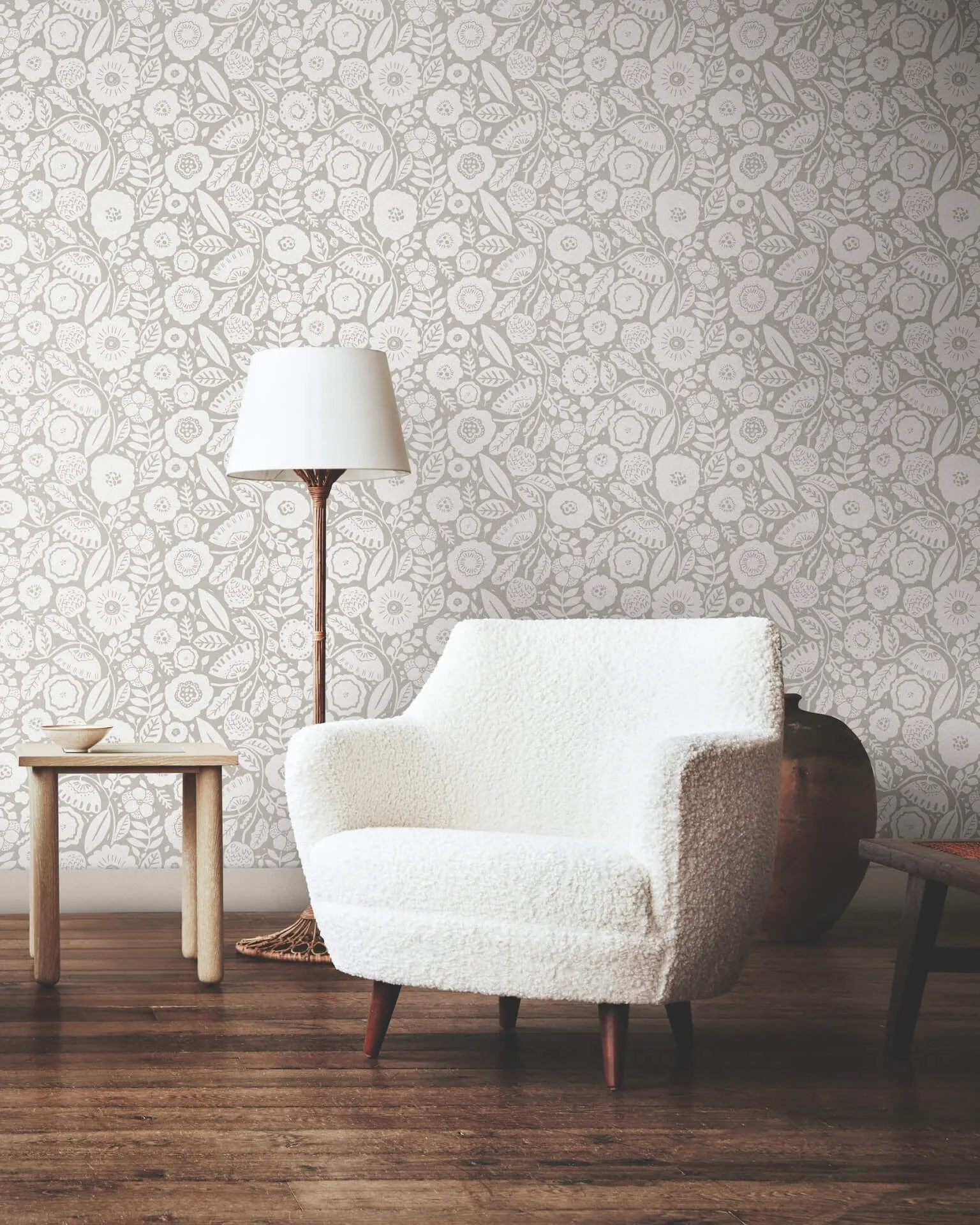 Lemieux et Cie Camille Blossom wallpaper, color Grey, SKU LM5393