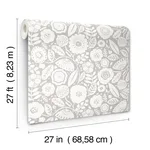Lemieux et Cie Camille Blossom - Grey Wallpaper | Buy Online Lemieux et Cie Camille Blossom wallpaper, color Grey, SKU LM5393