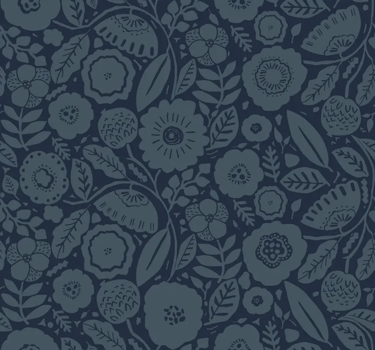 Lemieux et Cie Camille Blossom wallpaper, color Indigo, SKU LM5396