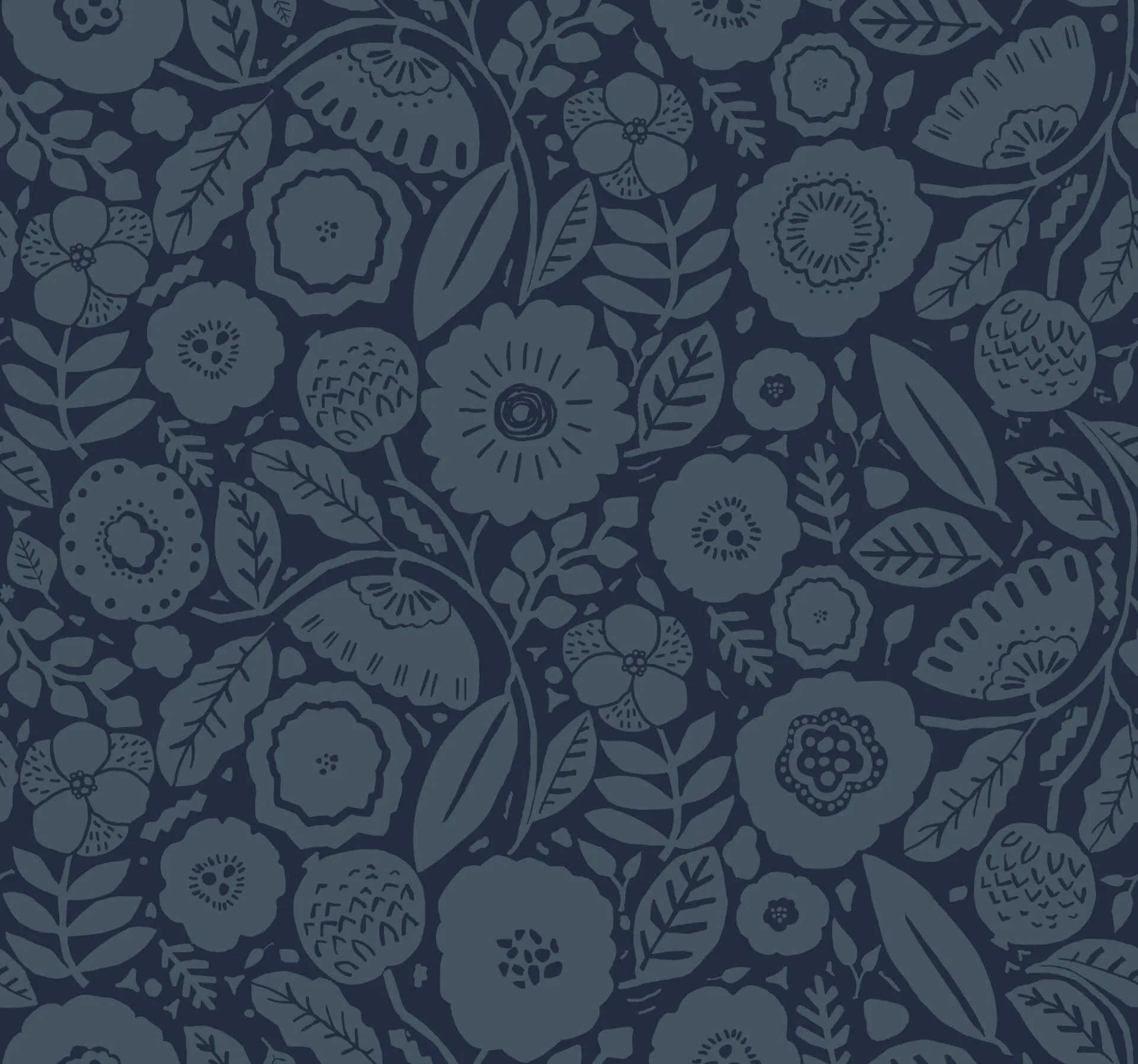 Lemieux et Cie Camille Blossom wallpaper, color Indigo, SKU LM5396