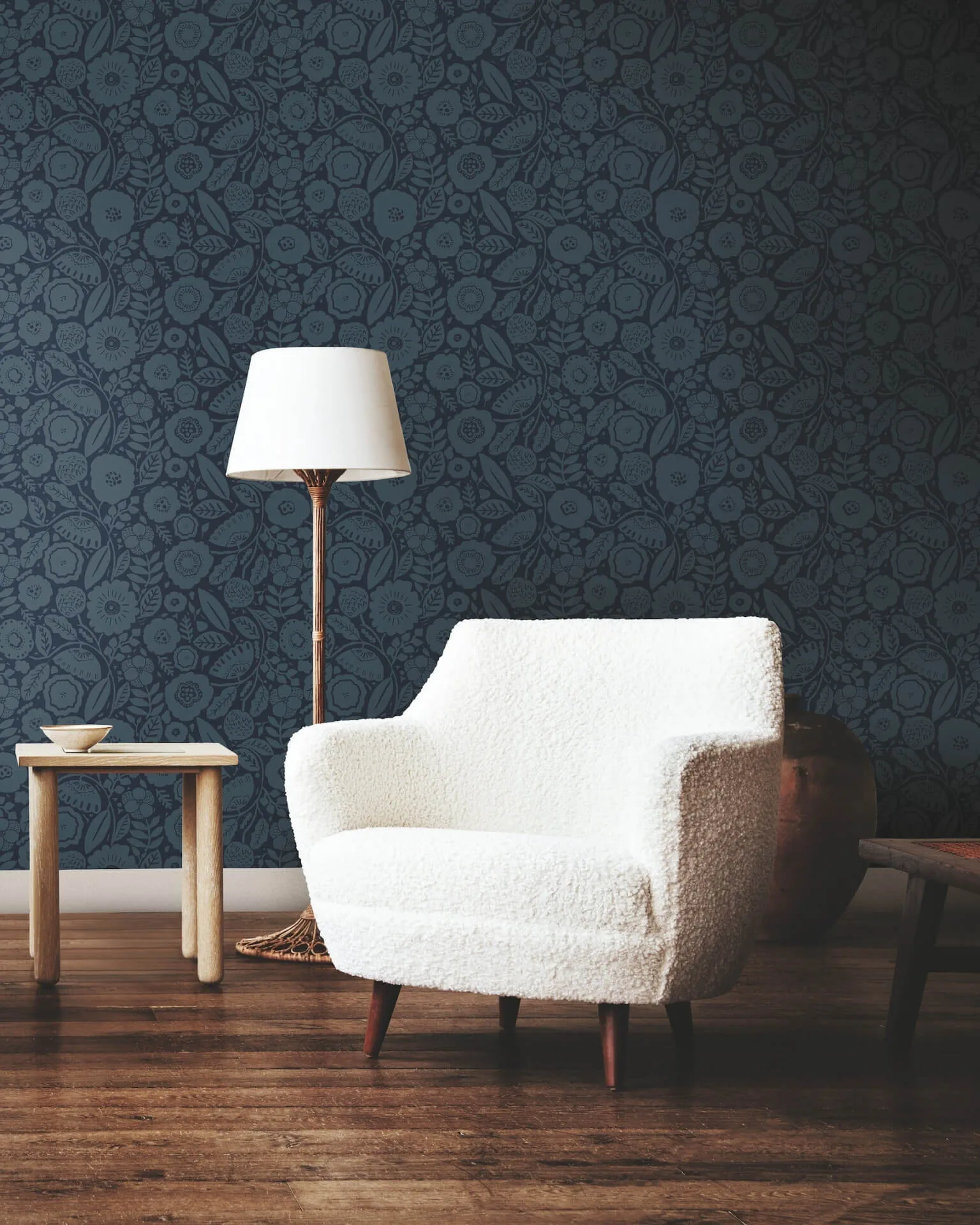 Lemieux et Cie Camille Blossom wallpaper, color Indigo, SKU LM5396