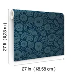 Lemieux et Cie Camille Blossom - Indigo Wallpaper | Buy Online Lemieux et Cie Camille Blossom wallpaper, color Indigo, SKU LM5396