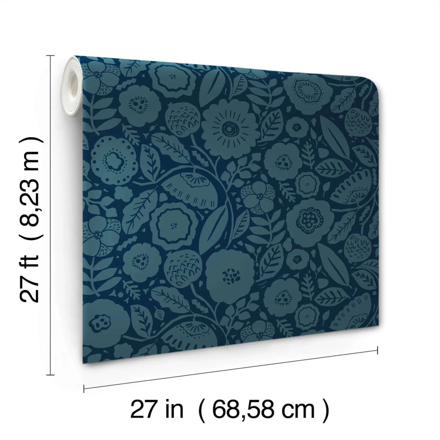 Lemieux et Cie Camille Blossom - Indigo Wallpaper | Buy Online Lemieux et Cie Camille Blossom wallpaper, color Indigo, SKU LM5396