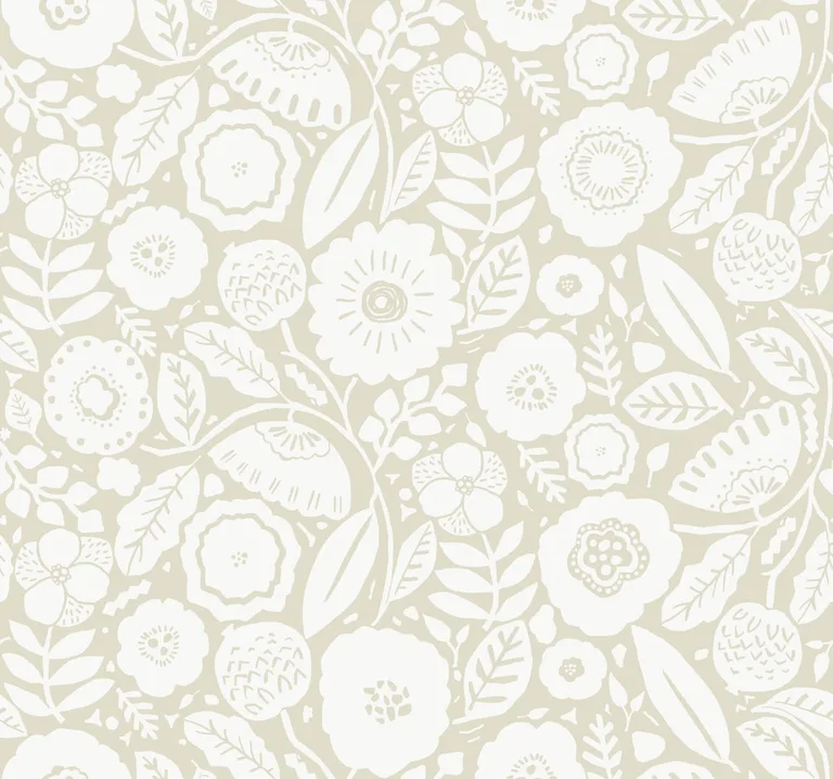 Lemieux et Cie Camille Blossom wallpaper, color Linen, SKU LM5394