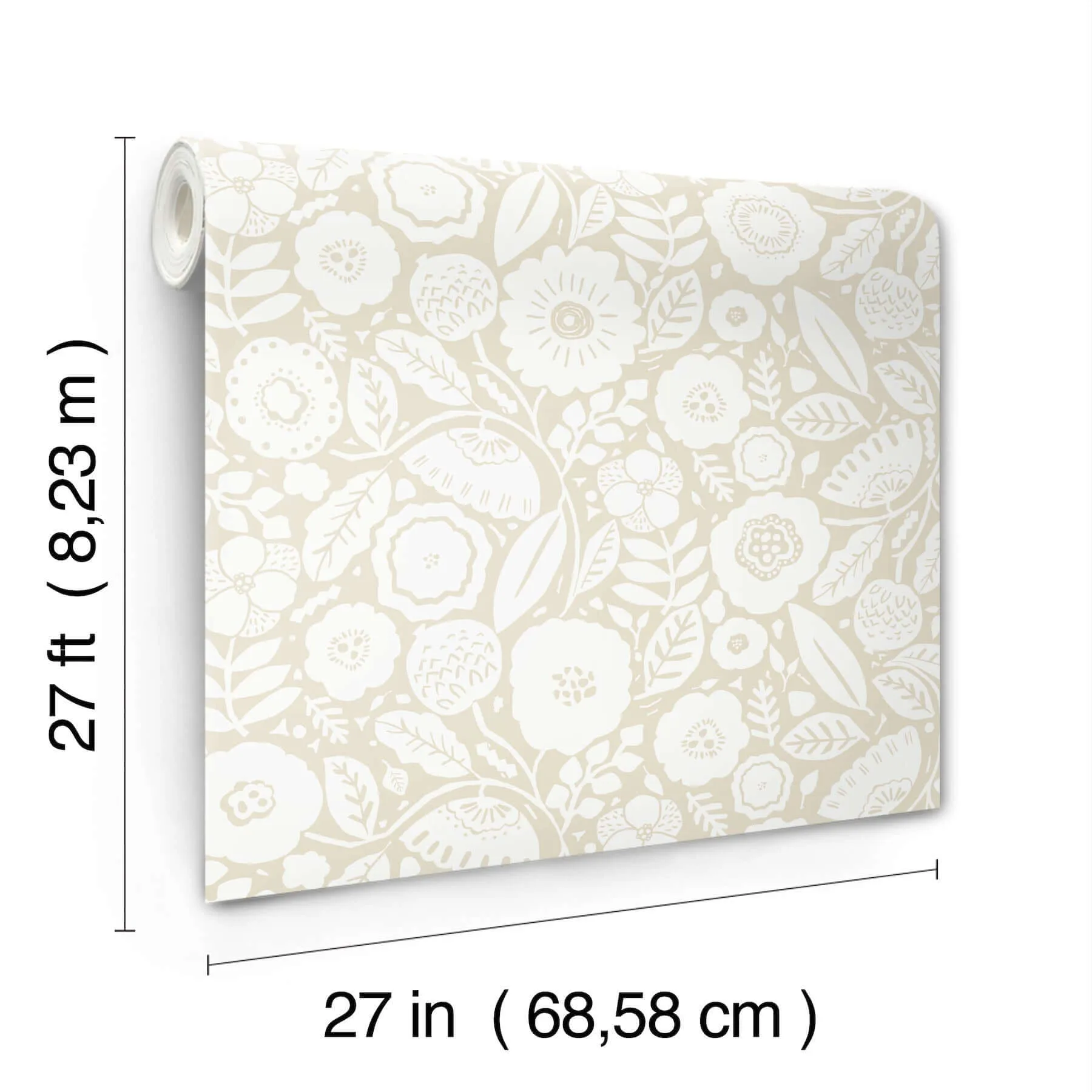 Lemieux et Cie Camille Blossom - Linen Wallpaper | Buy Online Lemieux et Cie Camille Blossom wallpaper, color Linen, SKU LM5394