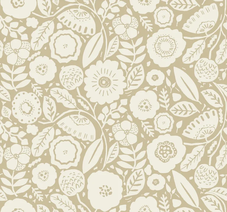 Lemieux et Cie Camille Blossom wallpaper, color Ochre, SKU LM5392