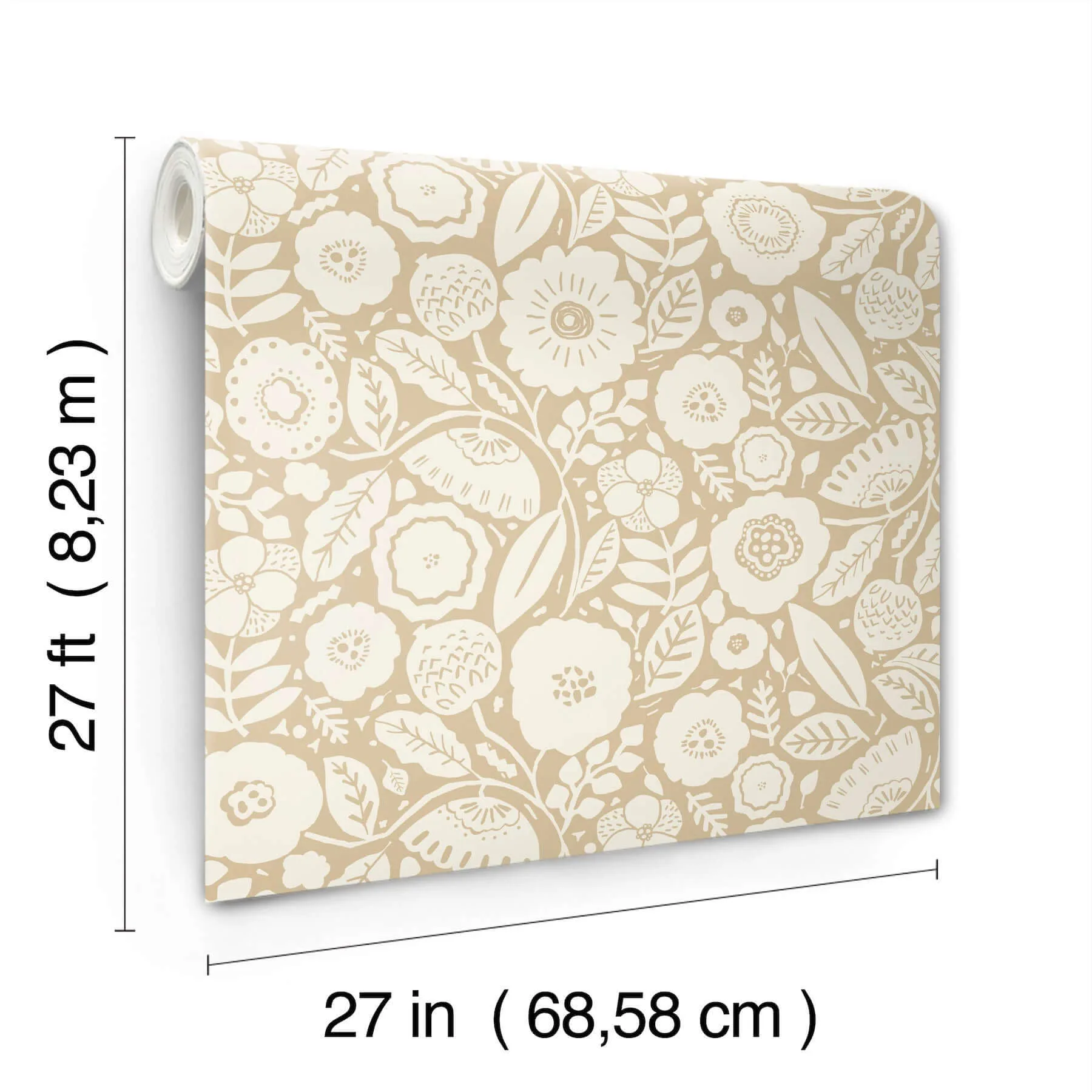 Lemieux et Cie Camille Blossom - Ochre Wallpaper | Buy Online Lemieux et Cie Camille Blossom wallpaper, color Ochre, SKU LM5392