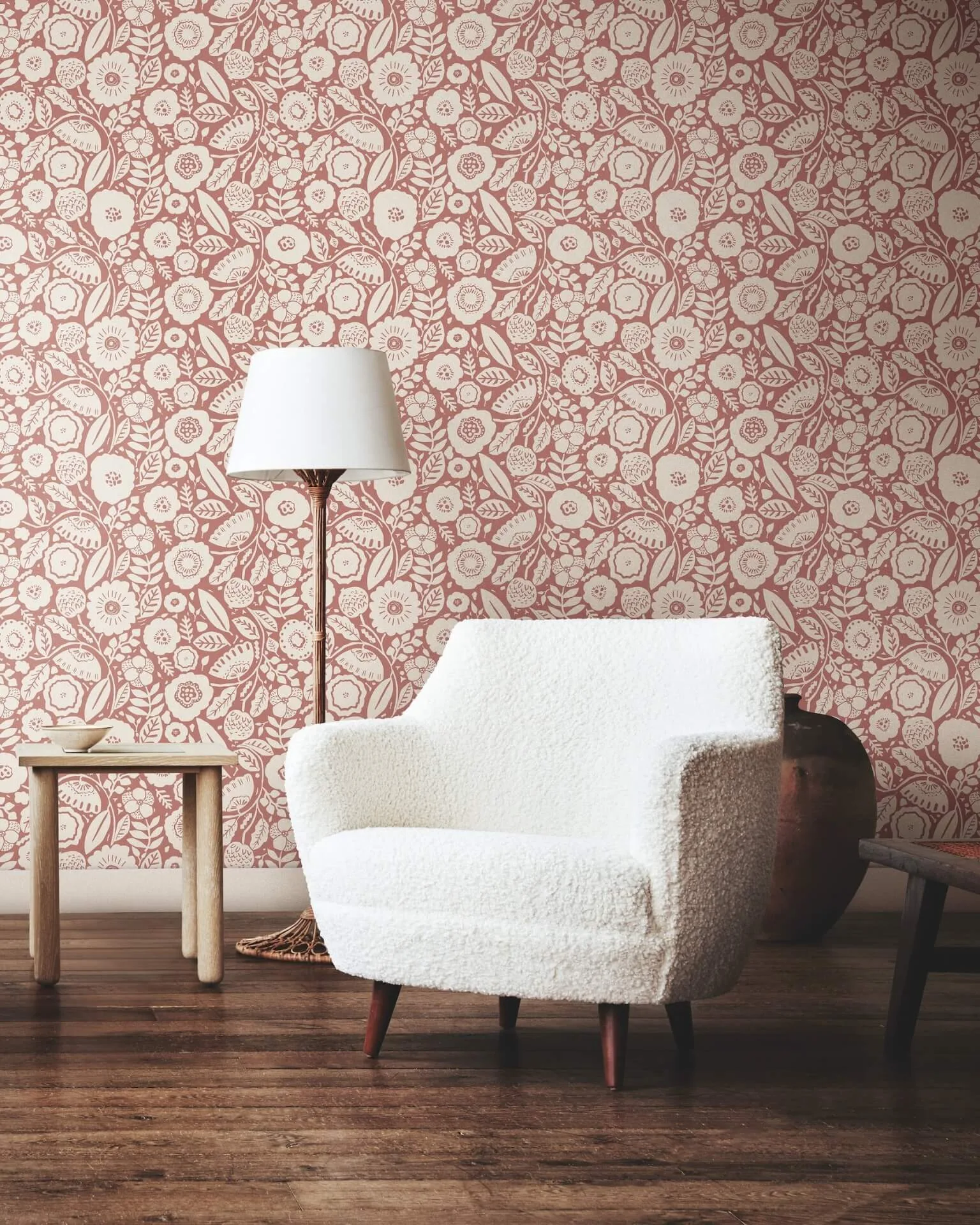 Lemieux et Cie Camille Blossom wallpaper, color Vintage Rose, SKU LM5391