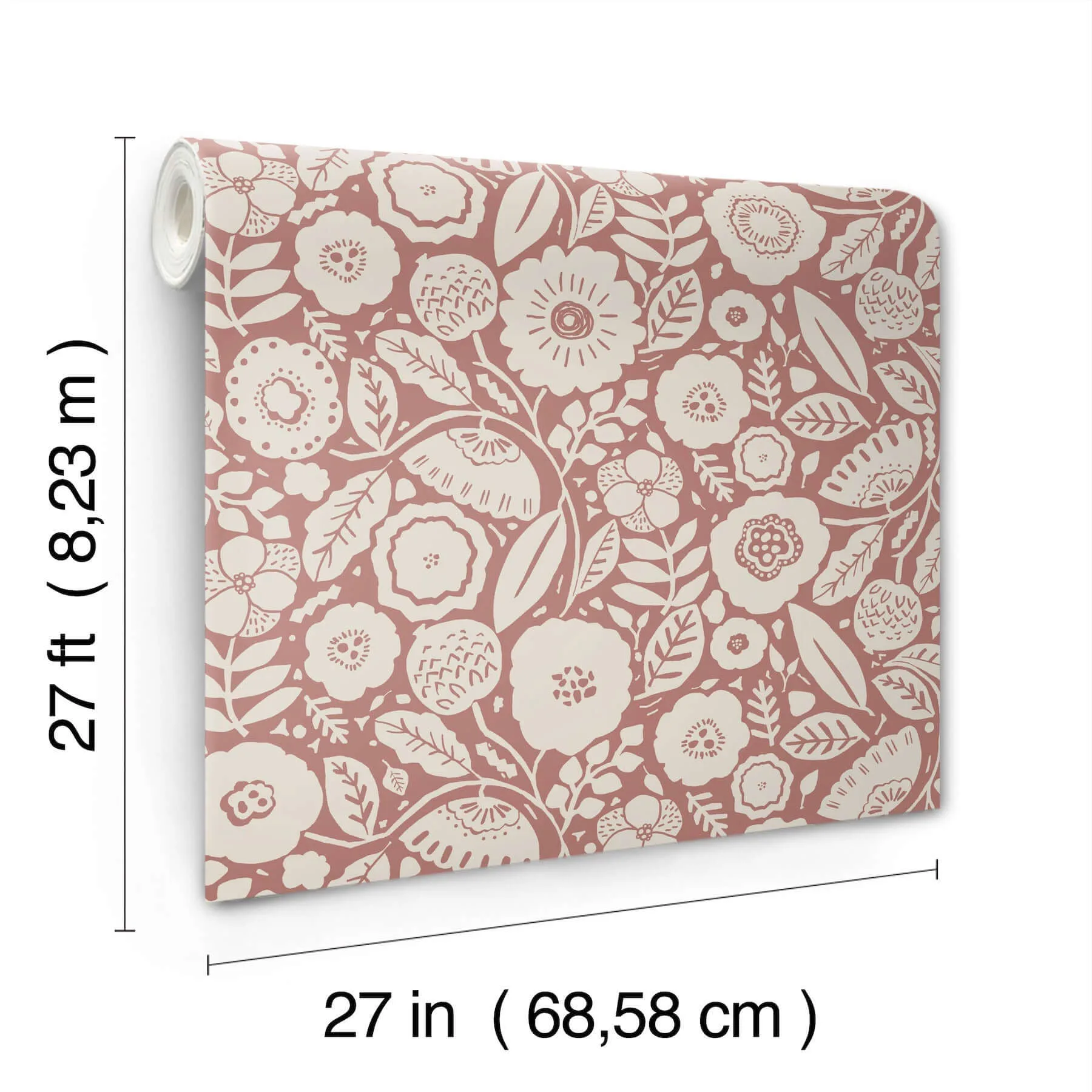 Lemieux et Cie Camille Blossom - Vintage Rose Wallpaper | Buy Online Lemieux et Cie Camille Blossom wallpaper, color Vintage Rose, SKU LM5391