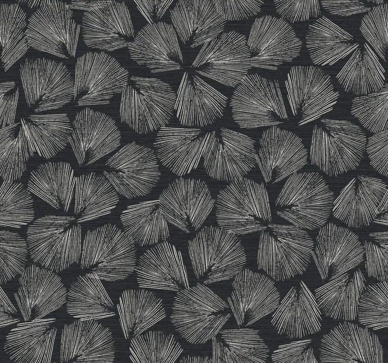 Lemieux et Cie Elora Leaf wallpaper, color Black, SKU LM5351