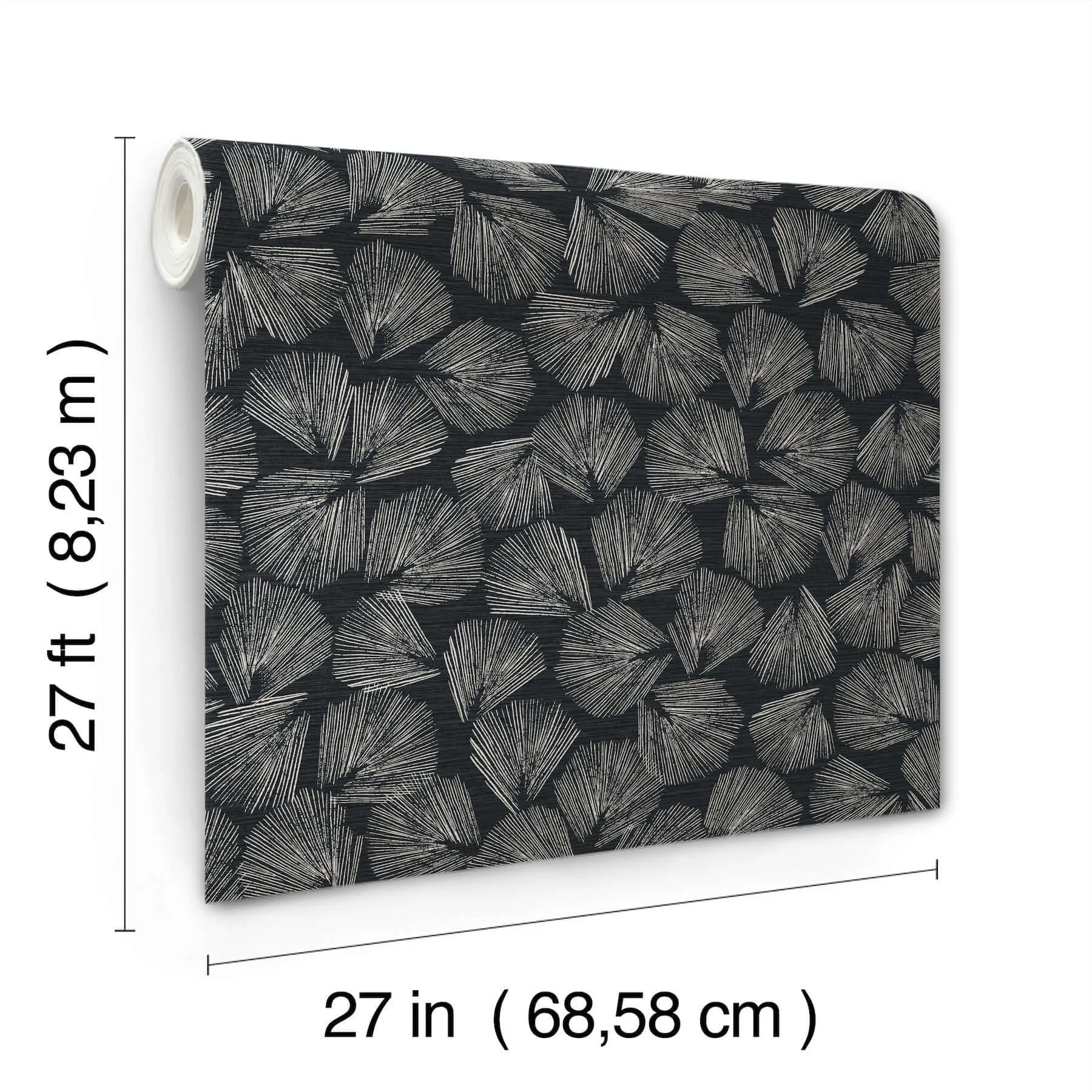 Lemieux et Cie Elora Leaf - Black Wallpaper | Buy Online Lemieux et Cie Elora Leaf wallpaper, color Black, SKU LM5351