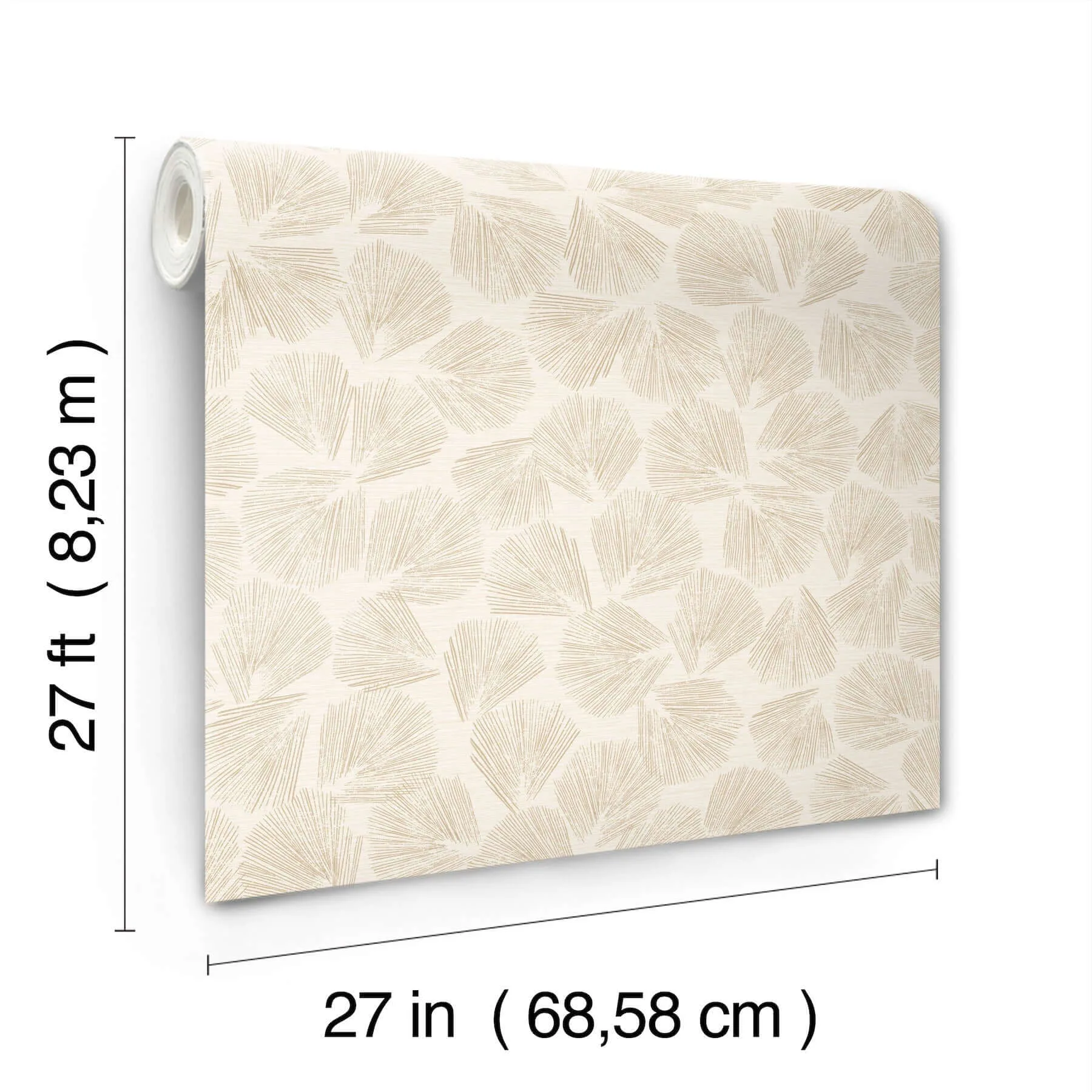 Lemieux et Cie Elora Leaf wallpaper, color Gold, SKU LM5353