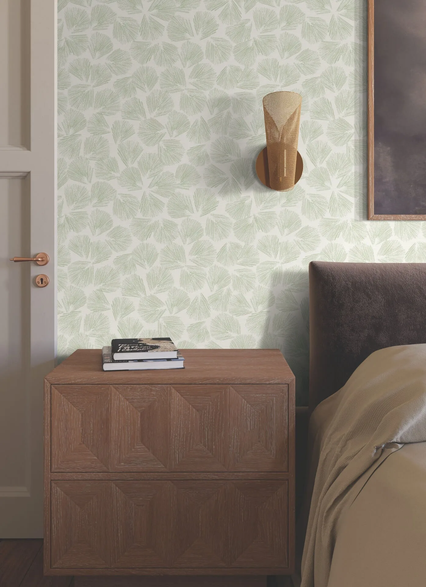 Lemieux et Cie Elora Leaf wallpaper, color Green, SKU LM5352