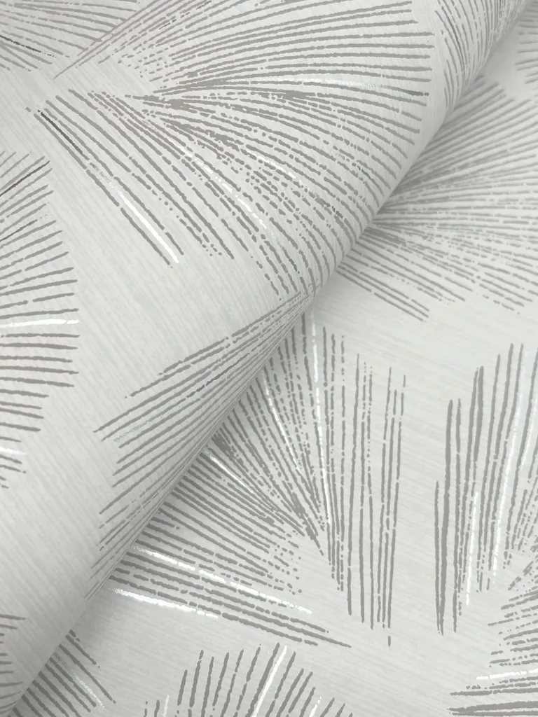 Lemieux et Cie Elora Leaf wallpaper, color Grey, SKU LM5355