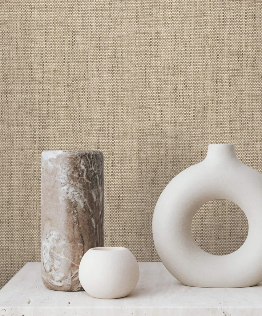 Lemieux et Cie Kami Paperweave wallpaper, color Mushroom, SKU GV0186LM