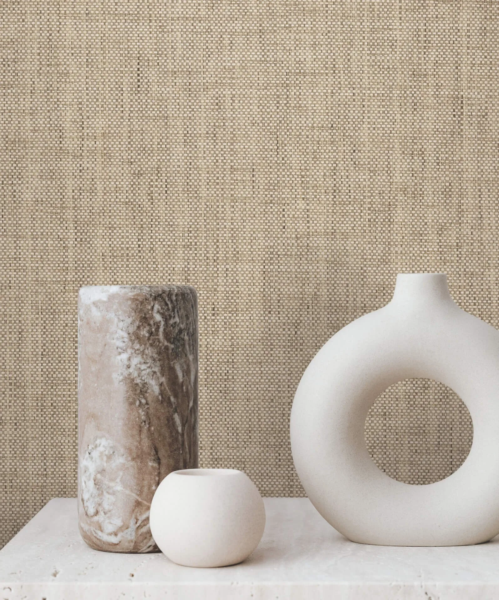 Lemieux et Cie Kami Paperweave wallpaper, color Mushroom, SKU GV0186LM