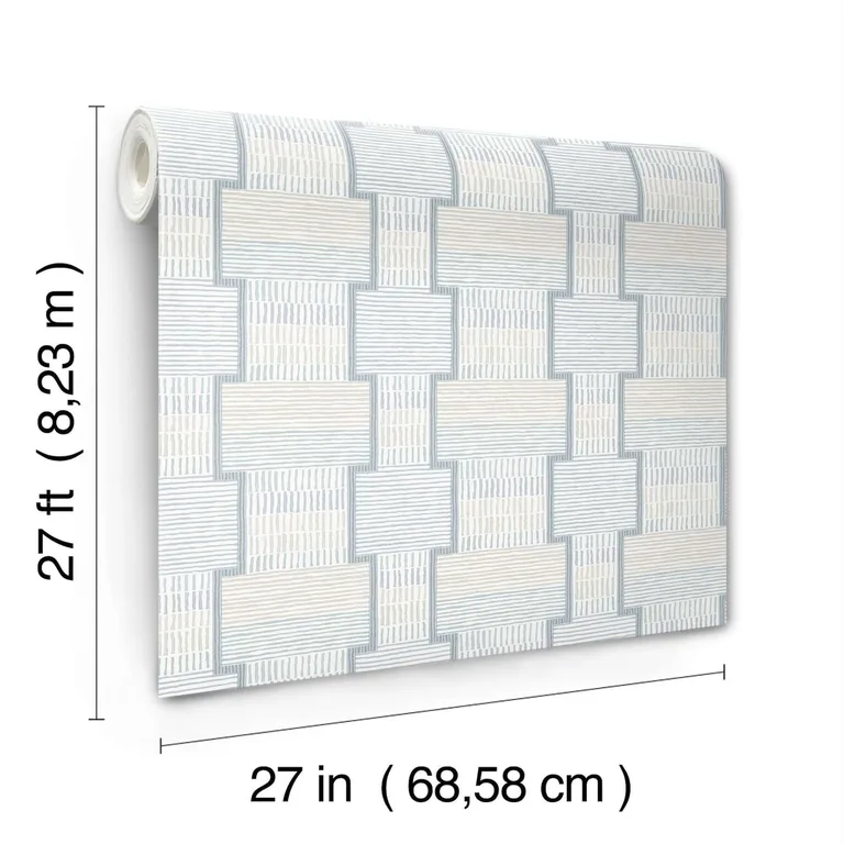 Lemieux et Cie La Broderie wallpaper, color Sky Blue, SKU LM5374