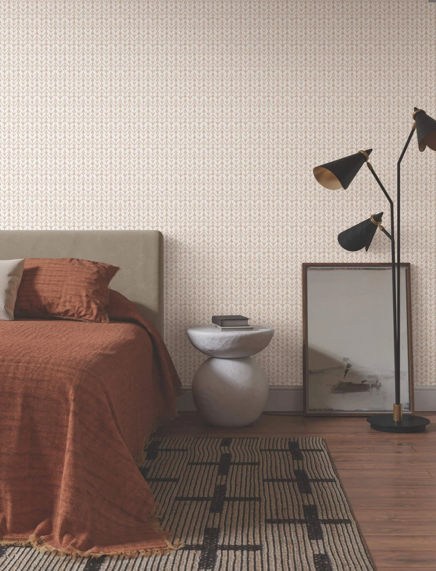 Lemieux et Cie Martigue Stripe wallpaper, color Blush, SKU LM5386