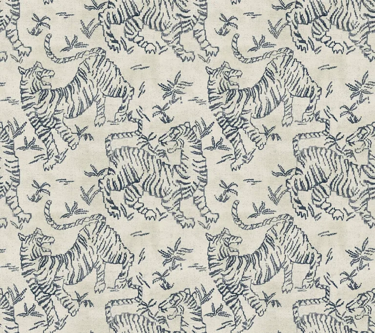 Lemieux et Cie Orly Tigers wallpaper, color Indigo, SKU LM5333