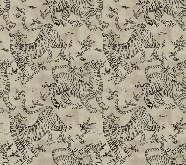 Lemieux et Cie Orly Tigers wallpaper, color Taupe, SKU LM5332