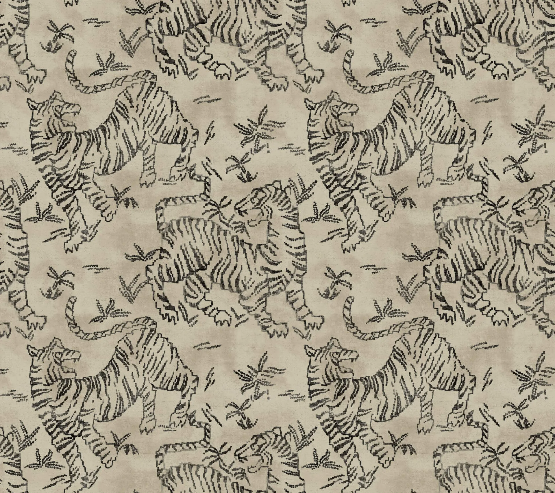Lemieux et Cie Orly Tigers wallpaper, color Taupe, SKU LM5332