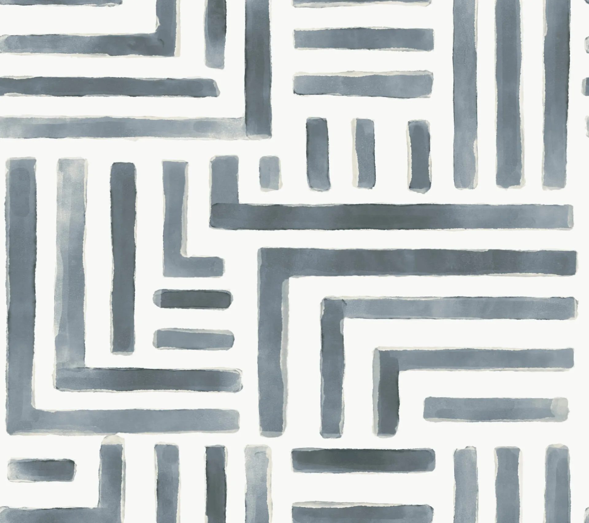 Lemieux et Cie Painterly Labyrinth wallpaper, color Aqua, SKU LM5364
