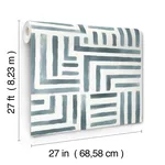 Lemieux et Cie Painterly Labyrinth wallpaper, color Aqua, SKU LM5364