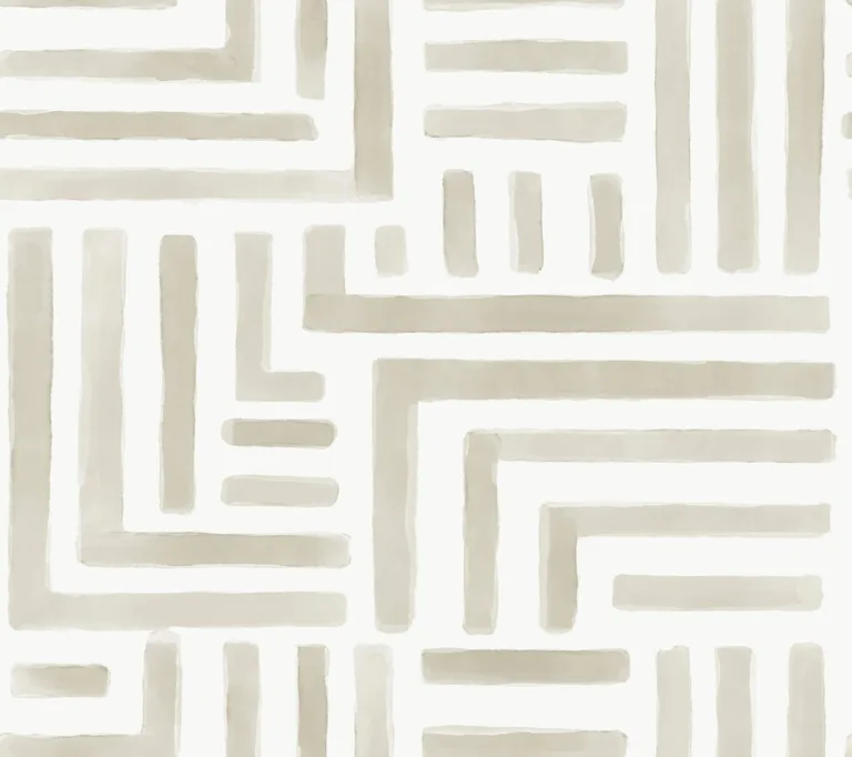 Lemieux et Cie Painterly Labyrinth wallpaper, color Light Neutral, SKU LM5362