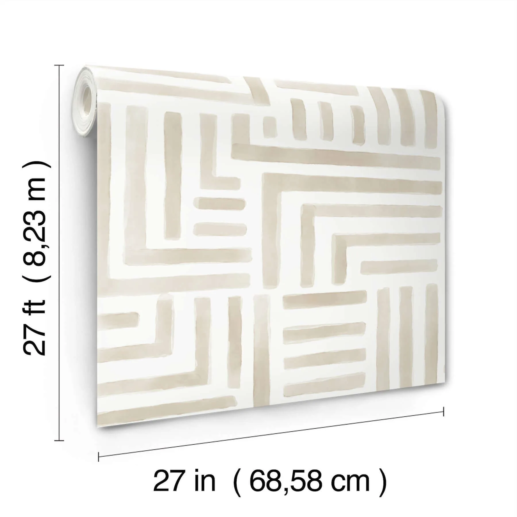 Lemieux et Cie Painterly Labyrinth - Light Neutral Wallpaper | Buy Online Lemieux et Cie Painterly Labyrinth wallpaper, color Light Neutral, SKU LM5362