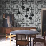 Lemieux et Cie Painterly Labyrinth - Navy Wallpaper | Buy Online Lemieux et Cie Painterly Labyrinth wallpaper, color Navy, SKU LM5361