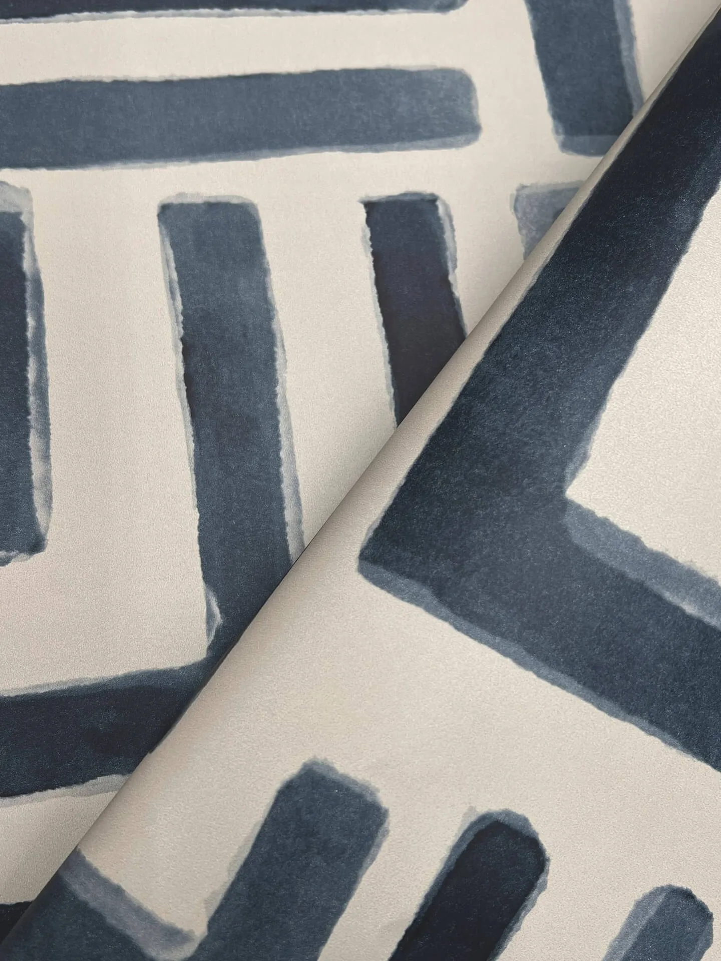 Lemieux et Cie Painterly Labyrinth - Navy Wallpaper | Buy Online Lemieux et Cie Painterly Labyrinth wallpaper, color Navy, SKU LM5361