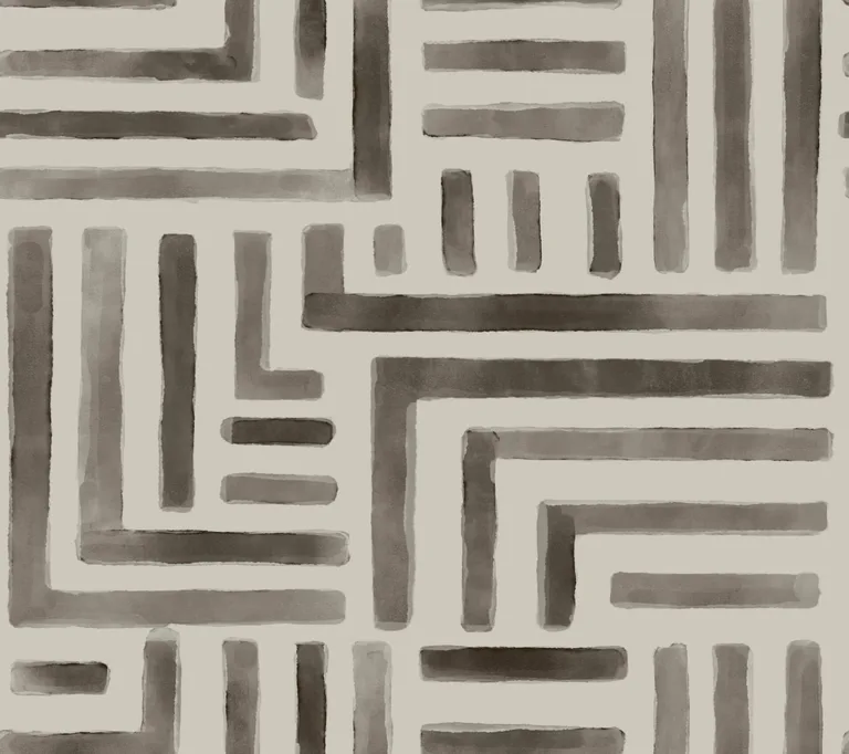 Lemieux et Cie Painterly Labyrinth wallpaper, color Warm Neutral, SKU LM5363