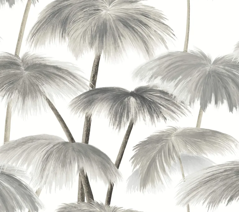 Lemieux et Cie Plein Air Palms wallpaper, color Black & White, SKU LM5432