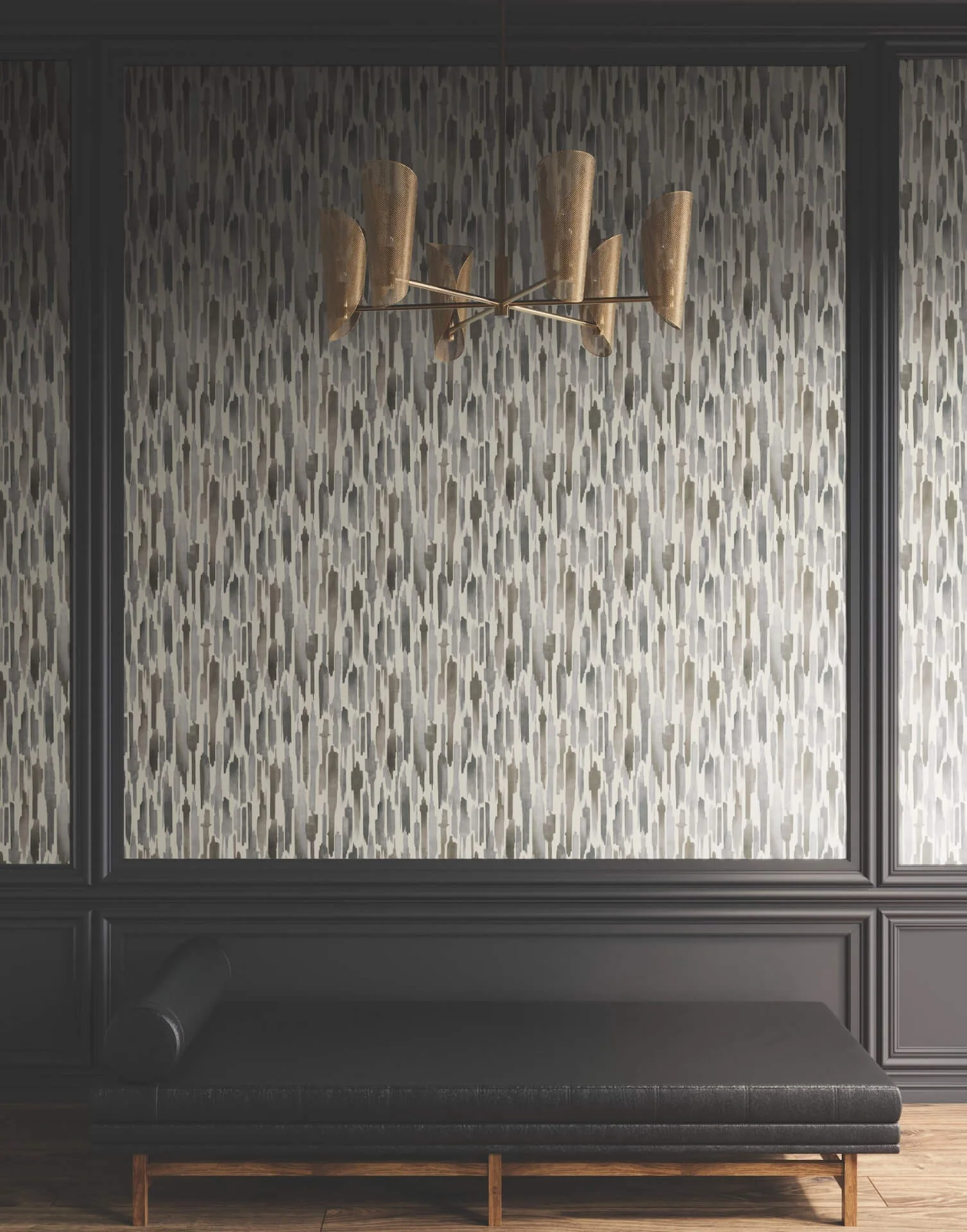 Lemieux et Cie Pluie wallpaper, color Charcoal, SKU LM5403